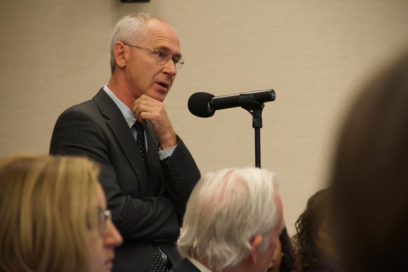 Janusz Paweska poses a question to the panel Janusz Paweska poses a question to the panel