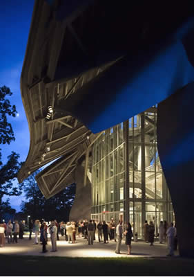 The Frank O. Gehry designed Richard B. Fisher Center for the Performing Arts