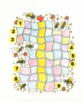 La palabra escondida, para jugar en familia: Escriban en la grilla las 9 palabras deletreadas. En la columna central encontrarán la palabra que completa esta frase: “Los chicos que deletrean son verdaderos _ _ _ _ _ _ _ _ _ ”. Ilustración de María Cristina Brusca